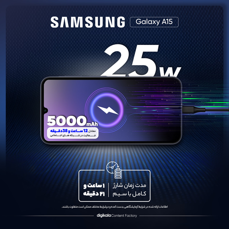 گوشی موبایل سامسونگ مدل Galaxy A15 دو سیم کارت ظرفیت 128 گیگابایت و رم 6 گیگابایت - ویتنام