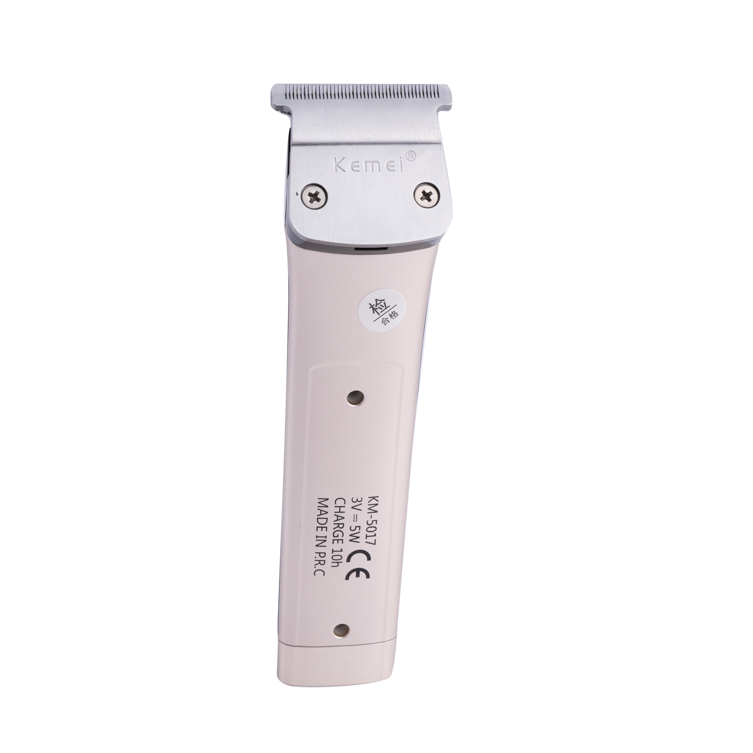 ماشین اصلاح سر و صورت کیمی مدل KM-5017، منبع انرژی باتری قابل شارژ، تکنولوژی اصلاح به صورت برش مستقیم، اندازه اصلاح 0.5 میلیمتری، مدت زمان شارژ 120 دقیقه و مدت زمان استفاده پس از شارژ 45 دقیقه، به همراه 4 عدد شانه، روغن، قابل شستشو، ضد حساسیت