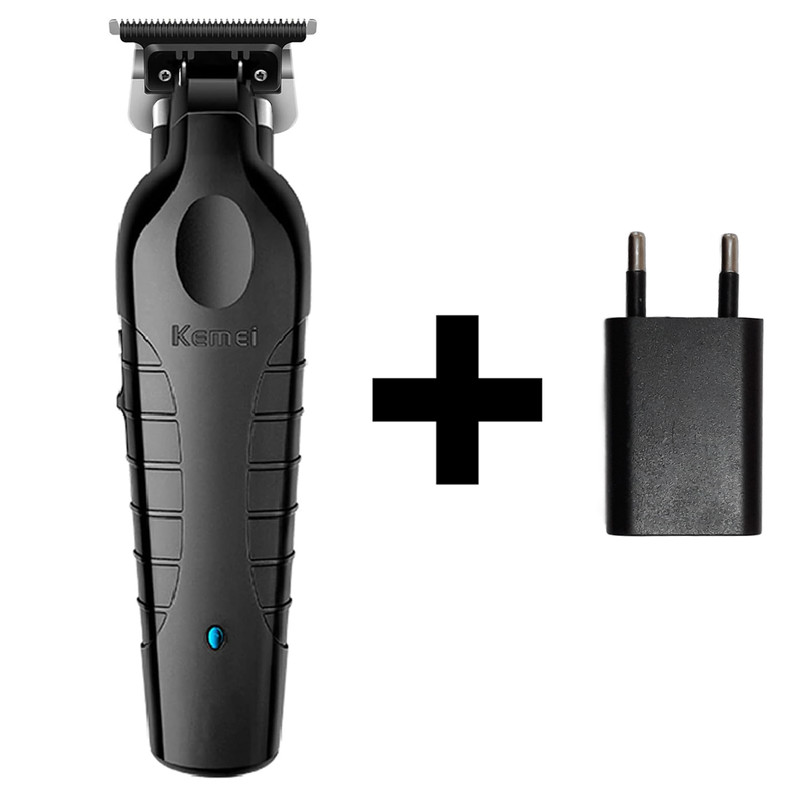 ماشین اصلاح موی صورت کیمی مدل KM-2299+5Vadapter، اصلاح به صورت خط زن، منبع انرژی باتری قابل شارژ، تکنولوژی اصلاح به صورت برش مستقیم، مدت زمان شارژ 180 دقیقه و مدت زمان استفاده پس از شارژ 180 دقیقه، به همراه آداپتور، برس تمیزکننده، روغن، 3 عدد شانه