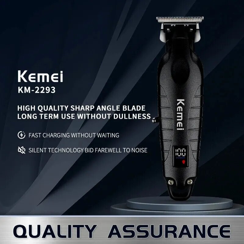 ماشین اصلاح موی سر و صورت کیمی مدل km-2293، اصلاح به صورت خط زن، منبع انرژی باتری، تکنولوژی اصلاح به صورت برش مستقیم، مدت زمان شارژ 180 دقیقه و مدت زمان استفاده پس از شارژ 180 دقیقه، به همراه آداپتور 5 ولت، کابل شارژ USB، سه عدد شانه، بدون صدا