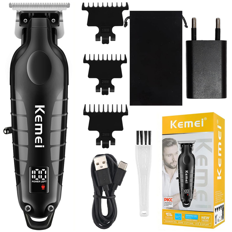 ماشین اصلاح موی سر و صورت کیمی مدل km-2293، اصلاح به صورت خط زن، منبع انرژی باتری، تکنولوژی اصلاح به صورت برش مستقیم، مدت زمان شارژ 180 دقیقه و مدت زمان استفاده پس از شارژ 180 دقیقه، به همراه آداپتور 5 ولت، کابل شارژ USB، سه عدد شانه، بدون صدا