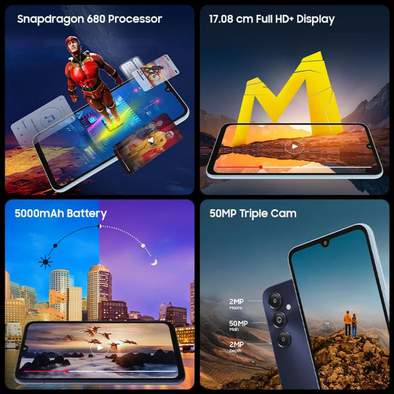 گوشی موبایل سامسونگ مدل Galaxy M14 4G دو سیم کارت ظرفیت 128 گیگابایت و رم 6 گیگابایت - اکتیو
