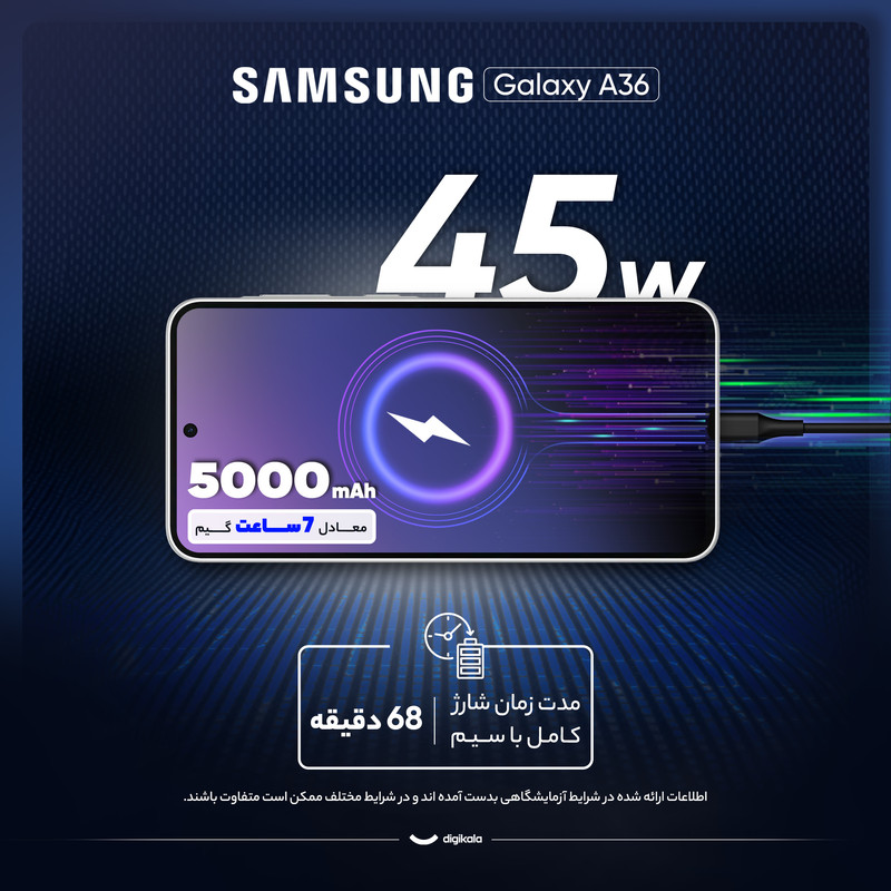 گوشی موبایل سامسونگ مدل Galaxy A36 دو سیم کارت ظرفیت 256 گیگابایت و رم 12 گیگابایت - ویتنام