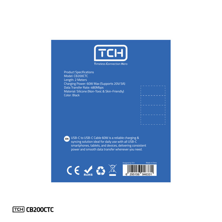کابل USB-C تی سی اچ مدل CB200CTC طول 2 متر