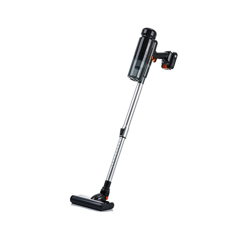جارو شارژی عصایی پرودو مدل PD-LFST030-BK با موتور براشلس 110 وات، قدرت مکش 12000 پاسکال، ظرفیت مخزن 680 میلی‌لیتر، باتری 7800 میلی‌آمپر ساعت با زمان شارژ 5 ساعت و فیلتر HEPA قابل شستشو