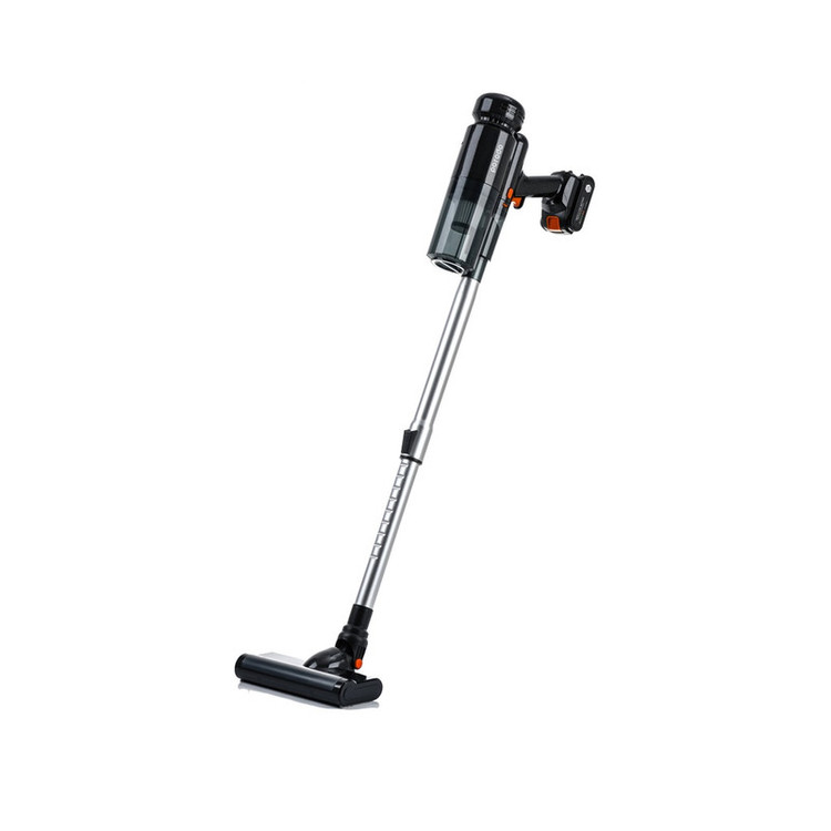 جارو شارژی عصایی پرودو مدل PD-LFST030-BK با موتور براشلس 110 وات، قدرت مکش 12000 پاسکال، ظرفیت مخزن 680 میلیلیتر، باتری 7800 میلیآمپر ساعت با زمان شارژ 5 ساعت و فیلتر HEPA قابل شستشو